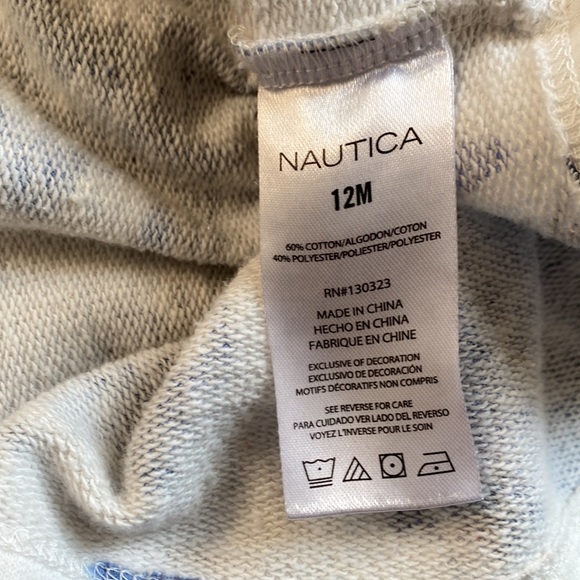 12M girls Nautica 2-piece jeggings and blue floral long sleeve shirt set - Picture 6 of 8